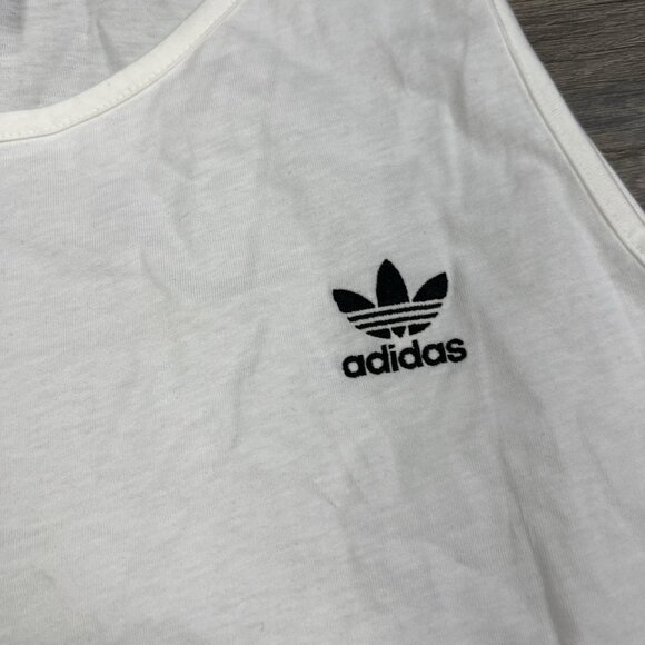 Adidas Tank Top Size XL Mens White Originals Essentials Logo Trefoil - Picture 2 of 11